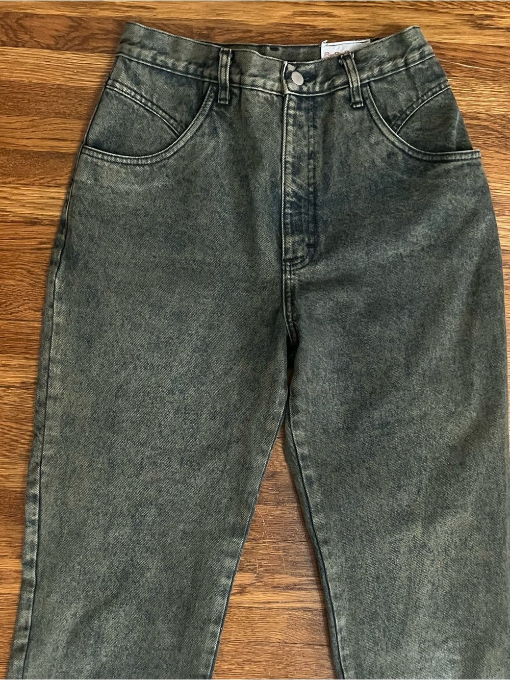Vintage Sundance 11/12 acid wash jeans high rise cotton green 90s